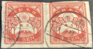 JAPAN # 185-USED---PAIR---IAI---1923