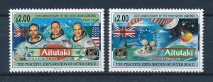 [116602] Aitutaki 1994 Space weltraum 25th Anniv. First man on the moon  MNH