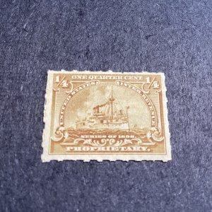 US  SCOTT# RB21 PROPRIETARY REVENUE 1898 BATTLESHIP 1/4c  MNH OG-US