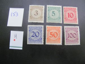 Germany 1923 MINT HINGED SC 323-328  SET VF/XF 16 EUROS (153)