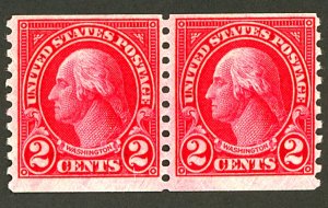 U.S. #599 MINT PAIR OG LH