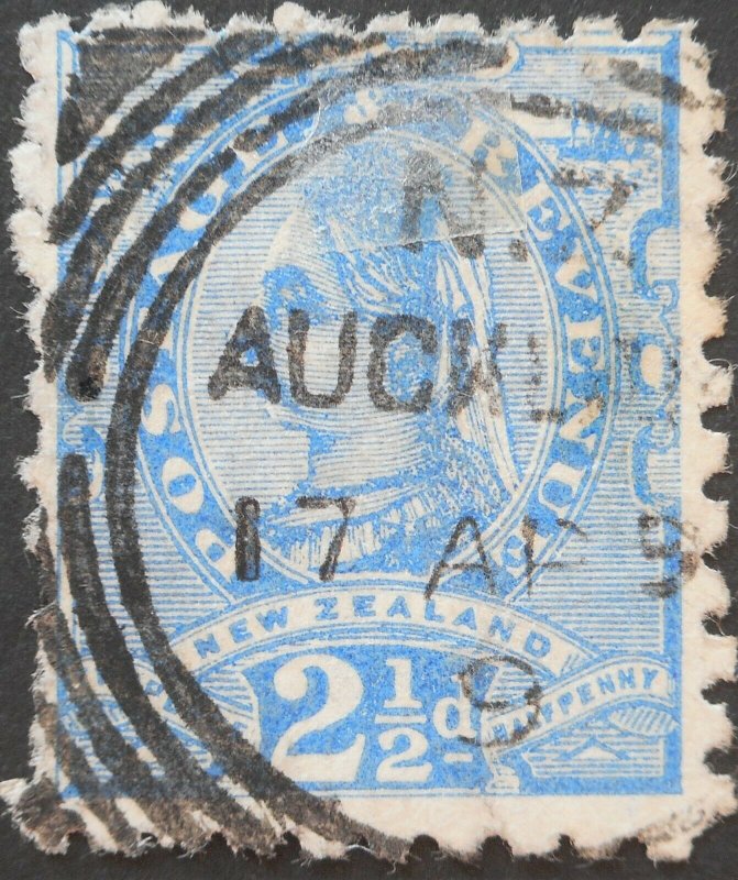 New Zealand 1893 2½d with Truebridge Miller advert SG 220e used