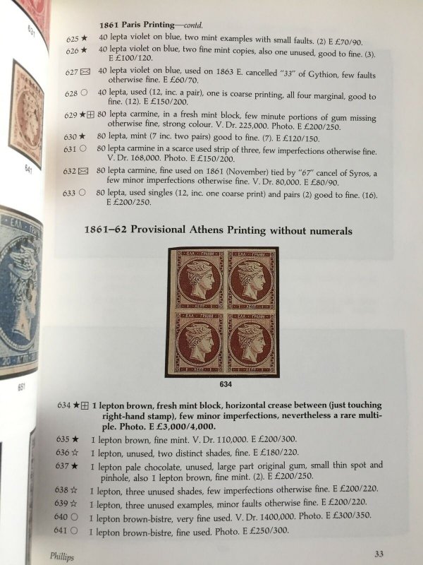 Greece Alphonse 1992 Phillips Colour Auction Catalogue(La211