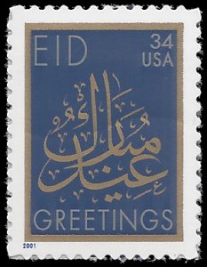 #3532 34c EID Greetings 2001 Mint NH
