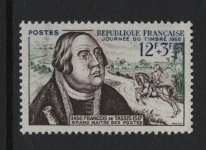 France  #B302  MNH  1956  Francois of Taxis  ,   stamp day