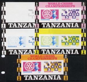 Tanzania 1986 World Chess/Rotary m/sheet set of 5 unmount...