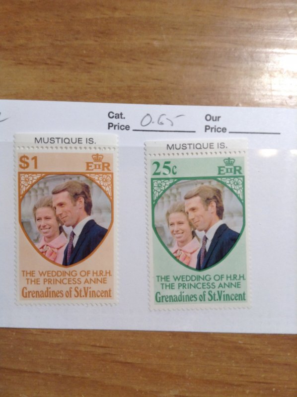 St Vincent grenadines (Mustique Island)  #  1-2  MNH