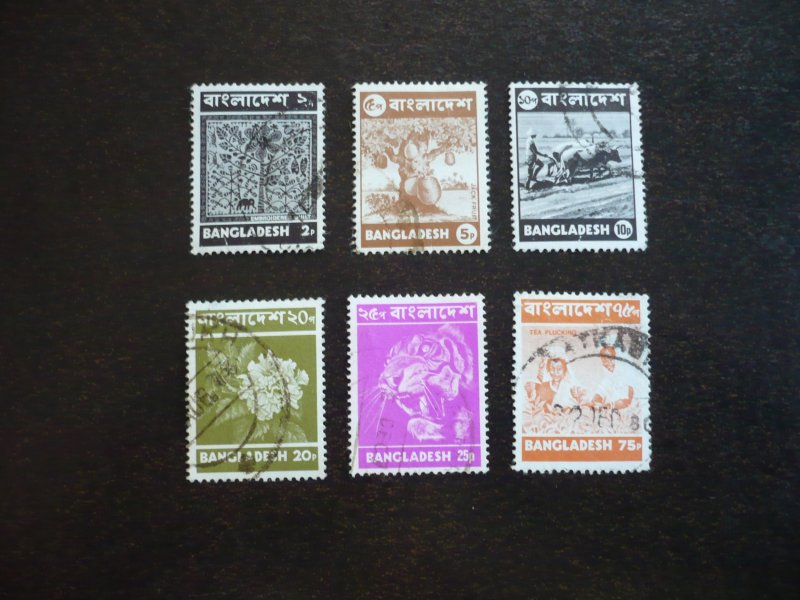 Stamps - Bangladesh - Scott# 42,44-47,50 - Used Part Set of 6 Stamps