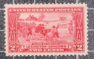 Scott 618 - 2 Cents Lexington OG MH Nice Stamp SCV $3.50