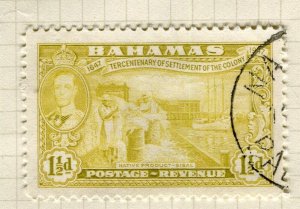 BAHAMAS; 1938 early GVI pictorial issue fine used 1.5d. value 