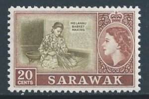 Sarawak #205 NH 20c Queen Elizabeth Defin. - Basket Making