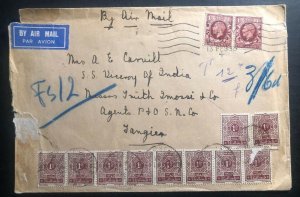 1935 Surrey England Airmail Cover To Tanger Morocco British PO Postage Due