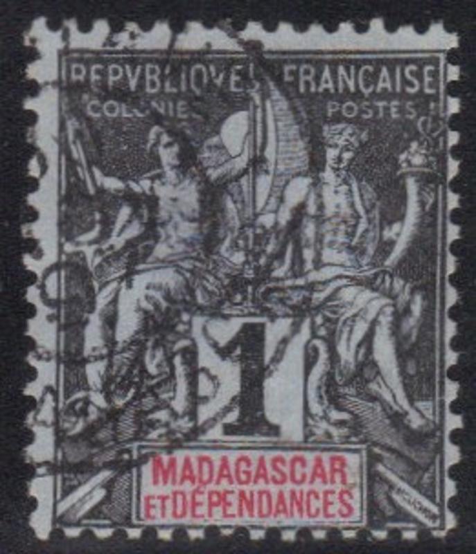 MALAGASY REPUBLIC  SCOTT# 28  **USED** 1c  1896-1906