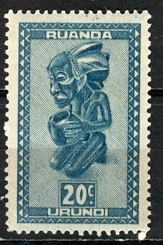 Ruanda Urundi 1948; Sc. # 92; **/MNH Single Stamp