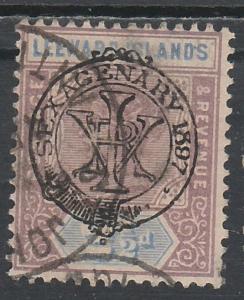 LEEWARD ISLANDS 1897 QV JUBILEE 21/2D USED 