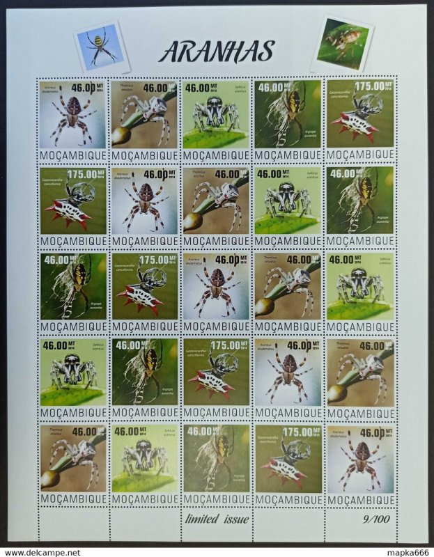 2014 Mozambique Spiders Insects Fauna #7560-64 ! Unique Big Sh ** Qw97