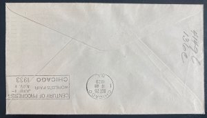 1933 Akron OH USA LZ 127 Graf Zeppelin Flight cover To Century Of Progress #C18