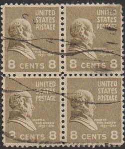 SC# 813 - (8c) - Van Buren USED block/4