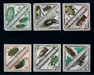 [78576] Central African Republic 1962 Insects Tax Stamps Triangles 6 Pairs MNH