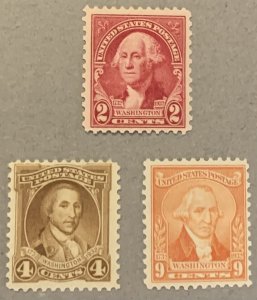 USA Definitives 707 709 714 MNH