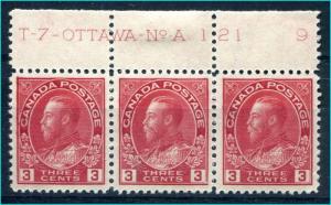 Canada #109 VF MNHinged. ** Free shipping ** Hinged on selage only