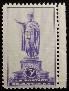 1937 3c Hawaii Territory, Statue of Kamehameha Scott 799 Mint F/VF NH