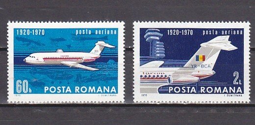 Romania, Scott cat. C177-C178. Civil Aviation issue. ^