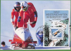 ag7316 - GERMANY - MAXIMUM CARD - 08.01.1991 - Altenberg - sport, car-