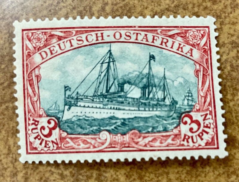 German  East Africa 1908  # 41  3 Rupien  red & green  Yacht issue mint hinged