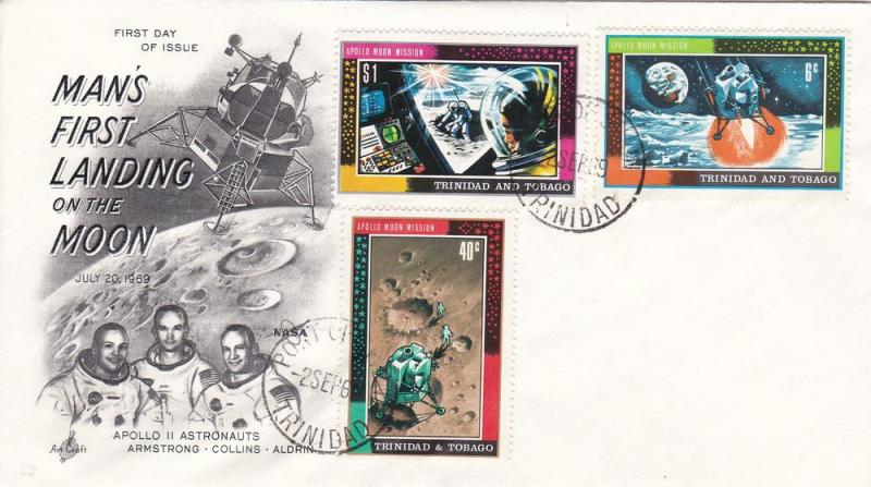 Trinidad & Tobago # 166-168, Apollo 11 Moon Landing 1st Day