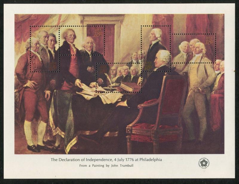 #1686-89 1976 AMERICAN BICENTENNIAL SOUVENIR SHEETS MINT-OG/NH 100% complete set