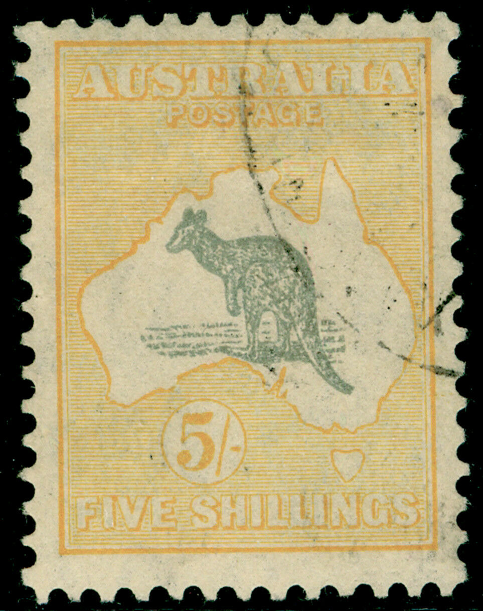 AUSTRALIA SG135, 5s grey & yellow, FINE USED. Cat £20. | Australia ...