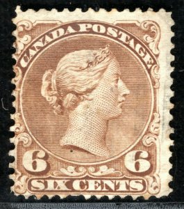 CANADA QV Large Queen SG.59b 6c (1870) Unused/Mint MNG? Cat £1,300-  OBLUE145