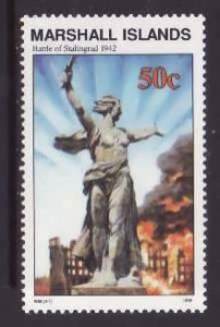 Marshall Islands-Sc#323- id8-unused NH 50c Stalingrad battle-WWII-1992-