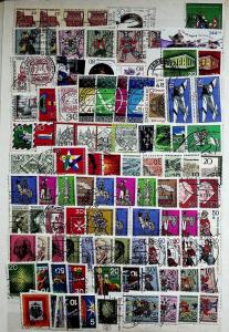 Thousands of used stamps from West Germany in album / stockbook