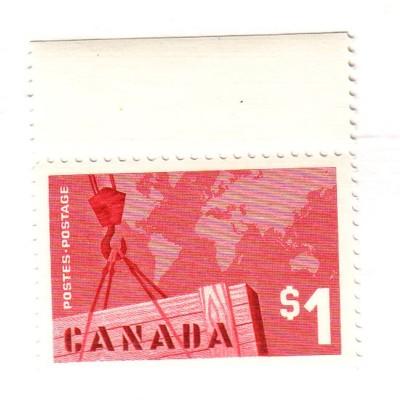 Canada Sc 411 1963 $1 Export Trade stamp mint NH