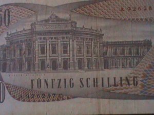 ​AUSTRIA-1970-AUSTIRAN NATIONAL BANK-$50 SCHILLING-LT.-CIRCULATED NOTE VF