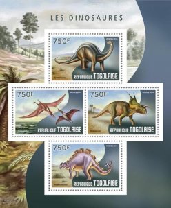 TOGO - 2014 - Dinosaurs - Perf 4v Sheet - Mint Never Hinged