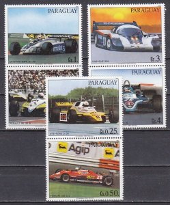 Paraguay, Scott cat. 2068 a-f. Racing Cars issue.