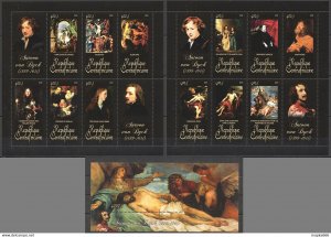 2011 Central Africa Art Antoon Van Dyck 1599-1641 Bl+2Kb ** Ca1059