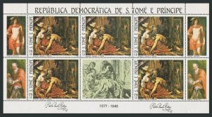 St Thomas & Prince 693-694 sheets,MNH.Mchel 821-822 klb. Peter Rubens,1983.