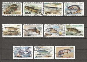 UGANDA 1985 SG 457/467 USED