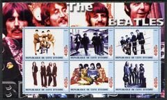 IVORY COAST - 2003 - The Beatles #1  - Perf 6v Sheet - MNH - Private Issue