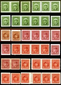 Canada #263-#267, #278-#281 King George VI Perf 8 & 9 1/2 Coils Lot 20 items