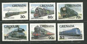 Grenada 1120-25 MNH Locomotives scv 6.95