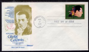 US 1484 George Gershwin Fleetwood U/A FDC