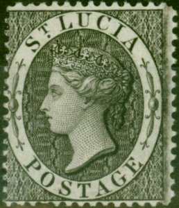 St Lucia 1876 (1d) Black SG15 Fine & Fresh MM