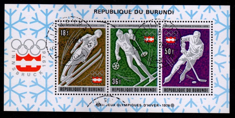 Burundi - Cancelled Souvenir Sheet Scott #494a (Olympics: Winter Sports)