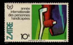 Zaire - #1030 International Year of Disabled - MNH