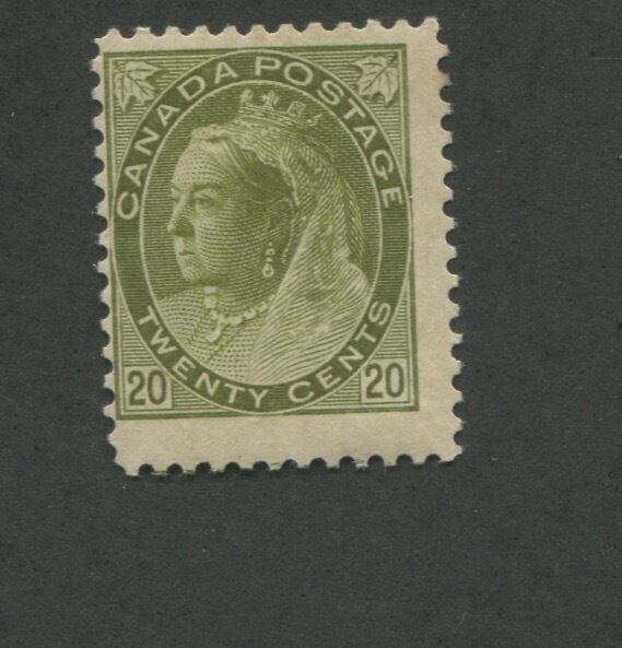 1900 Canada 20 Cent Olive Green Stamp Scott #84 Queen Victoria CV $650